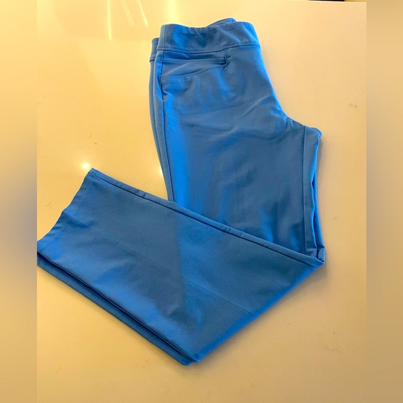 Ladies adidas blue cropped golf pants - Picture 1 of 5